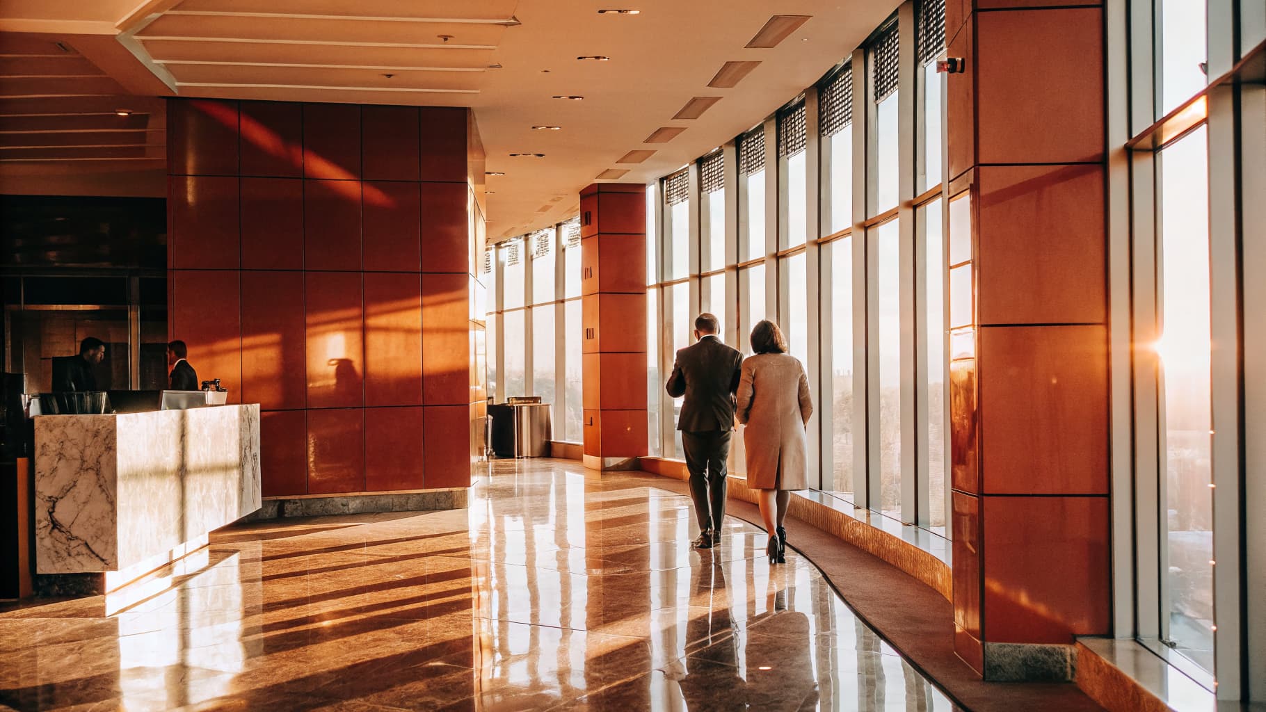 Clean commercial office lobby
